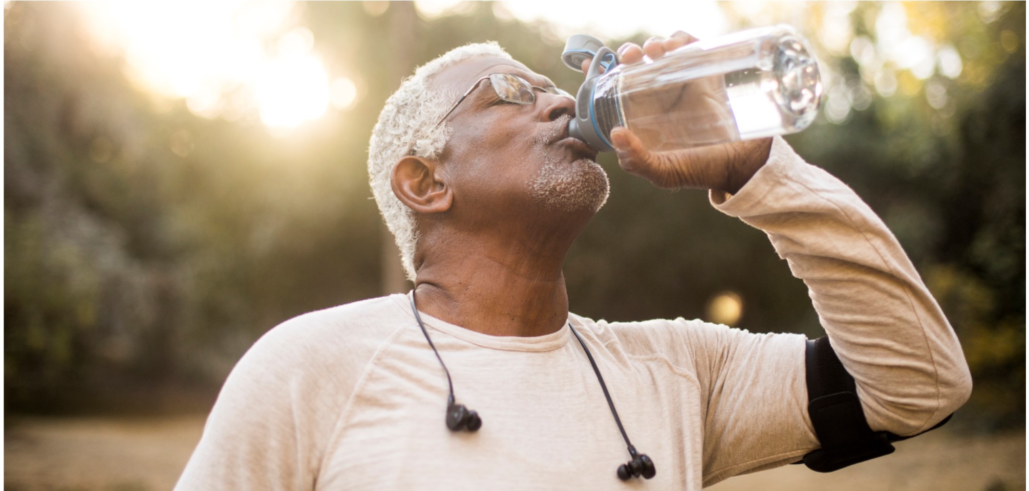 older adult staying hydrated