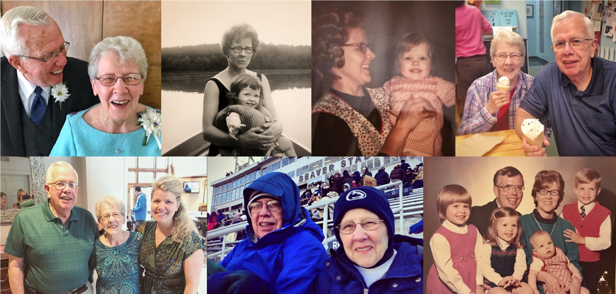 collage of family photos that show a mother through the years