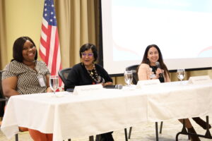 Celebrating diversity and resilience at the 6th annual Citizenship Program ceremony: Life Enrichment Assistant Rambjet Kamara, Housekeeping Supervisor Awetash Abdu, and Sales Counselor Ioana Munteanu share their heartfelt stories of becoming citizens.