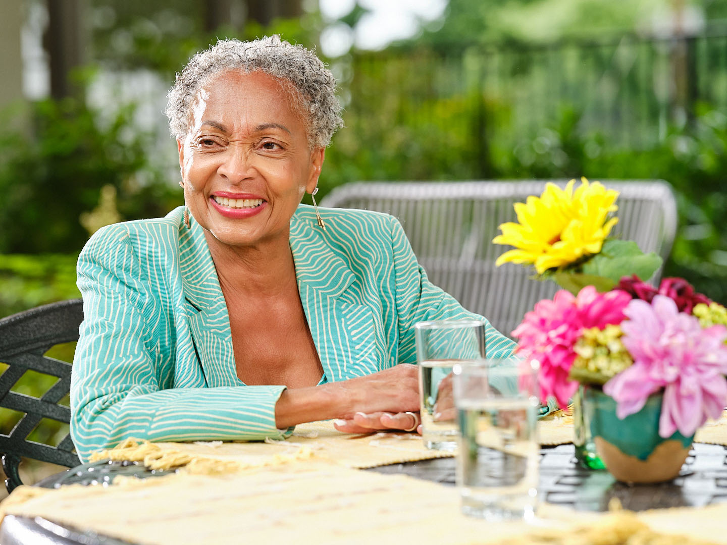Older adult enjoying the weather.