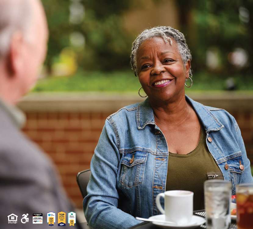 Older adults enjoying outside.